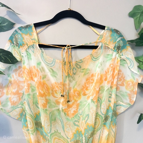 🌿 SALE Free People | Yellow Tropical Cover-Up - Picture 4 of 8